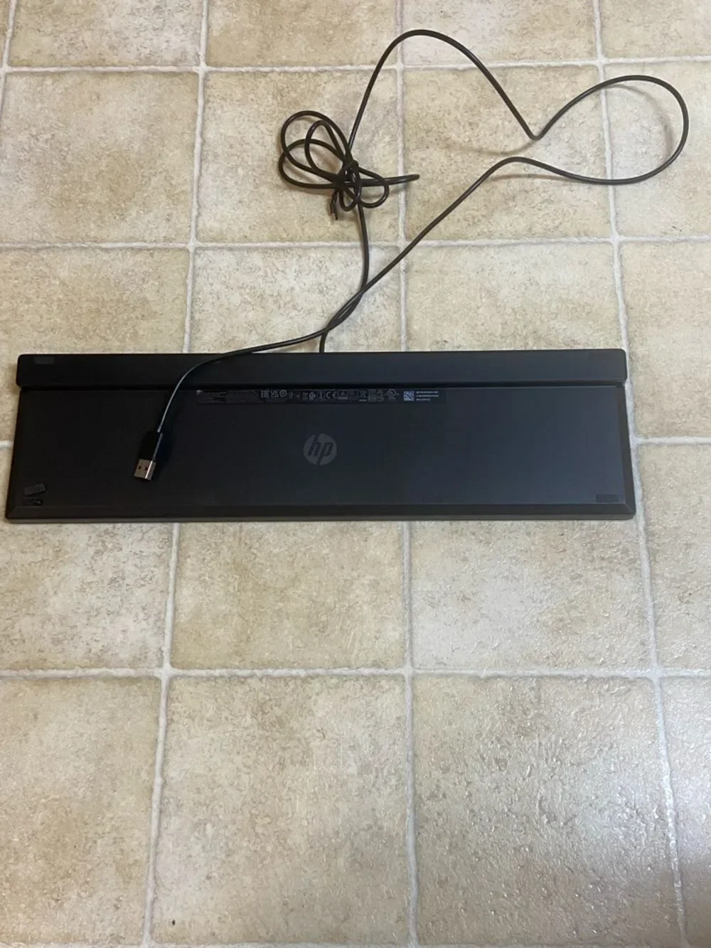 HP Slim Black Wired USB Full-Size Keyboard with Numeric Keypad